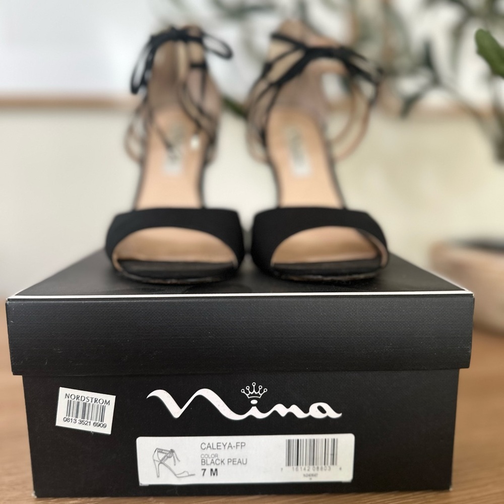 Sophisticated Black Strappy Suede Heels